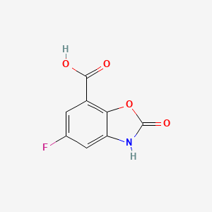 molecular formula C8H4FNO4 B12947578 5-Fluoro-2-oxo-2,3-dihydrobenzo[d]oxazole-7-carboxylic acid 