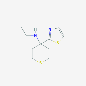 molecular formula C10H16N2S2 B12947643 N-Ethyl-4-(thiazol-2-yl)tetrahydro-2H-thiopyran-4-amine 