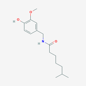 molecular formula C16H25NO3 B12947656 N-[(4-Hydroxy-3-methoxyphenyl)methyl]-6-methylheptanamide CAS No. 61229-10-5