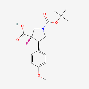 (3R,4R)-1-(tert-Butoxycarbonyl)-3-fluoro-4-(4-methoxyphenyl)pyrrolidine-3-carboxylic acid