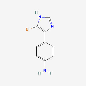 molecular formula C9H8BrN3 B12947736 4-(5-bromo-1H-imidazol-4-yl)aniline CAS No. 89260-47-9