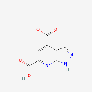 molecular formula C9H7N3O4 B12947748 4-(Methoxycarbonyl)-1H-pyrazolo[3,4-b]pyridine-6-carboxylic acid 