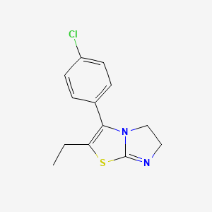 molecular formula C13H13ClN2S B12947824 3-(4-Chlorophenyl)-2-ethyl-5,6-dihydroimidazo[2,1-b][1,3]thiazole CAS No. 64338-91-6