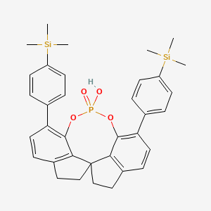 molecular formula C35H39O4PSi2 B12947829 [4-[12-hydroxy-12-oxo-10-(4-trimethylsilylphenyl)-4,5,6,7-tetrahydroiindeno[7,1-de:1',7'-fg][1,3,2]dioxaphosphocin-1-yl]phenyl]-trimethylsilane 