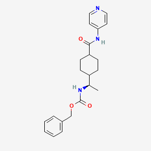 molecular formula C22H27N3O3 B12947830 Benzyl ((R)-1-((1r,4R)-4-(pyridin-4-ylcarbamoyl)cyclohexyl)ethyl)carbamate 