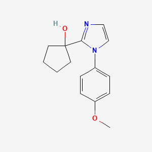 molecular formula C15H18N2O2 B12947857 Cyclopentanol, 1-[1-(4-methoxyphenyl)-1H-imidazol-2-yl]- CAS No. 874133-78-5