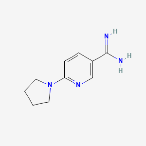 molecular formula C10H14N4 B12947877 6-(Pyrrolidin-1-yl)nicotinimidamide 