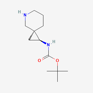 molecular formula C12H22N2O2 B12947884 Rel-tert-butyl ((1S,3S)-5-azaspiro[2.5]octan-1-yl)carbamate 