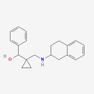 molecular formula C21H25NO B12947888 Phenyl(1-(((1,2,3,4-tetrahydronaphthalen-2-yl)amino)methyl)cyclopropyl)methanol 