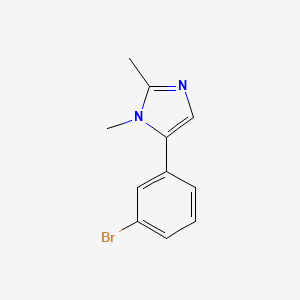 molecular formula C11H11BrN2 B12947907 1-Bromo-3-(1,2-dimethylimidazol-5-yl)benzene 