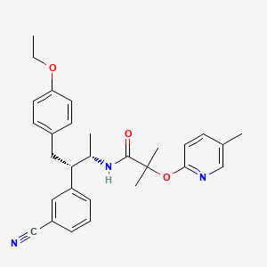 molecular formula C29H33N3O3 B12947914 N-((2S,3S)-3-(3-Cyanophenyl)-4-(4-ethoxyphenyl)butan-2-yl)-2-methyl-2-((5-methylpyridin-2-yl)oxy)propanamide 