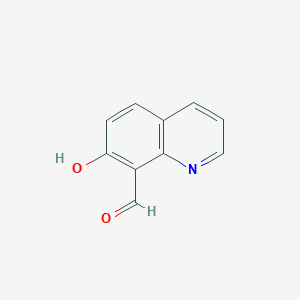 molecular formula C10H7NO2 B12947918 7-Hydroxyquinoline-8-carbaldehyde 