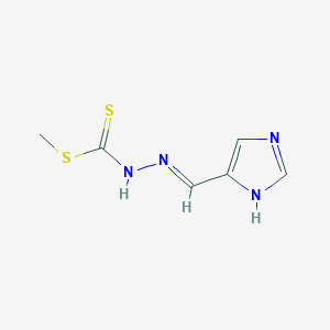 molecular formula C6H8N4S2 B12947929 Methyl 2-((1H-imidazol-4-yl)methylene)hydrazinecarbodithioate 