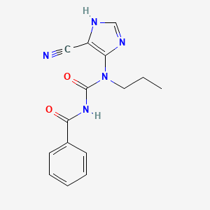 molecular formula C15H15N5O2 B12947955 N-((5-Cyano-1H-imidazol-4-yl)(propyl)carbamoyl)benzamide 