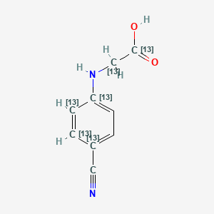 molecular formula C9H8N2O2 B12947973 N-(4-Cyanophenyl)-glycine-13C6 