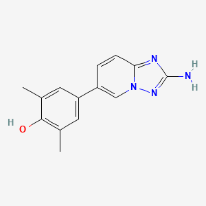 4-(2-Amino-[1,2,4]triazolo[1,5-a]pyridin-6-yl)-2,6-dimethylphenol