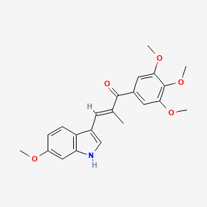 molecular formula C22H23NO5 B12948034 (E)-3-(6-Methoxy-1H-indol-3-yl)-2-methyl-1-(3,4,5-trimethoxyphenyl)prop-2-en-1-one 