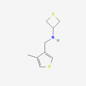 molecular formula C9H13NS2 B12948056 N-((4-Methylthiophen-3-yl)methyl)thietan-3-amine 