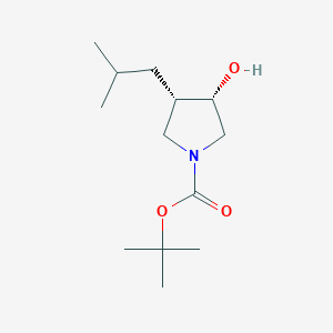 molecular formula C13H25NO3 B12948092 tert-Butyl (3S,4S)-3-hydroxy-4-isobutylpyrrolidine-1-carboxylate 