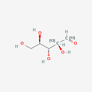 molecular formula C5H10O5 B12948102 (2S,3R,4R)-2,3,4,5-tetrahydroxy(1,2-13C2)pentanal 