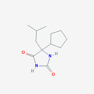 molecular formula C12H20N2O2 B12948125 5-Cyclopentyl-5-(2-methylpropyl)imidazolidine-2,4-dione CAS No. 7252-15-5