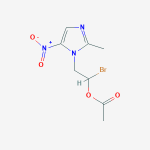 molecular formula C8H10BrN3O4 B12948150 [1-Bromo-2-(2-methyl-5-nitroimidazol-1-yl)ethyl] acetate 