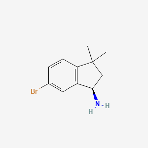 molecular formula C11H14BrN B12948167 (R)-6-Bromo-3,3-dimethyl-2,3-dihydro-1H-inden-1-amine 