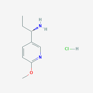 molecular formula C9H15ClN2O B12948185 (S)-1-(6-Methoxypyridin-3-yl)propan-1-amine hydrochloride 