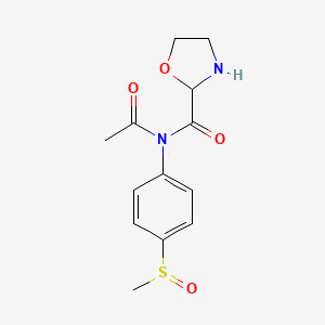 molecular formula C13H16N2O4S B12948267 N-acetyl-N-(4-methylsulfinylphenyl)-1,3-oxazolidine-2-carboxamide 