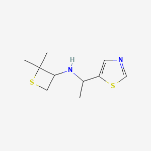 molecular formula C10H16N2S2 B12948269 2,2-Dimethyl-N-(1-(thiazol-5-yl)ethyl)thietan-3-amine 