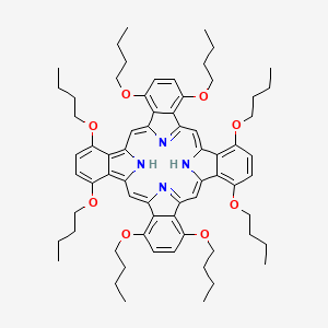 molecular formula C68H86N4O8 B12948299 1,4,8,11,15,18,22,25-Octabutoxy-29H,31H-tetrabenzo[b,g,l,q]porphine 