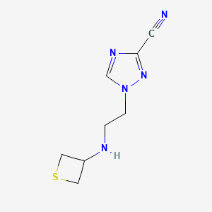 molecular formula C8H11N5S B12948391 1-(2-(Thietan-3-ylamino)ethyl)-1H-1,2,4-triazole-3-carbonitrile 