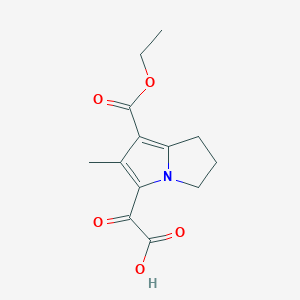 molecular formula C13H15NO5 B12948423 2-(7-(Ethoxycarbonyl)-6-methyl-2,3-dihydro-1H-pyrrolizin-5-yl)-2-oxoacetic acid 