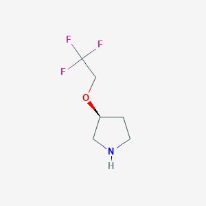 molecular formula C6H10F3NO B12948433 (S)-3-(2,2,2-Trifluoroethoxy)pyrrolidine 