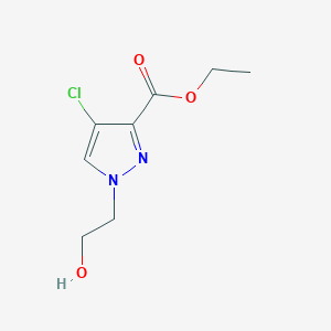 molecular formula C8H11ClN2O3 B12948439 Ethyl 4-chloro-1-(2-hydroxyethyl)-1H-pyrazole-3-carboxylate 