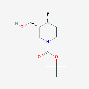 molecular formula C12H23NO3 B12948457 Tert-butyl cis-3-(hydroxymethyl)-4-methylpiperidine-1-carboxylate 