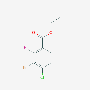 molecular formula C9H7BrClFO2 B12948464 Ethyl 3-bromo-4-chloro-2-fluorobenzoate 