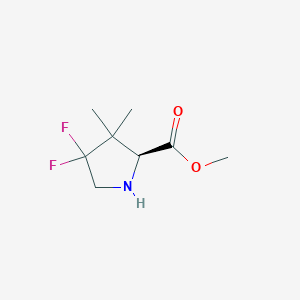 molecular formula C8H13F2NO2 B12948480 4,4-Difluoro-3,3-dimethylproline methyl ester 