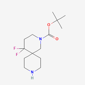 molecular formula C14H24F2N2O2 B12948507 Tert-butyl 5,5-difluoro-2,9-diazaspiro[5.5]undecane-2-carboxylate 