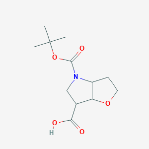 molecular formula C12H19NO5 B12948580 4-(tert-Butoxycarbonyl)hexahydro-2H-furo[3,2-b]pyrrole-6-carboxylic acid 