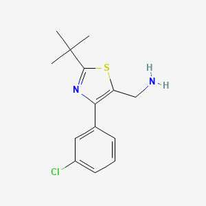 molecular formula C14H17ClN2S B12948584 (2-(tert-Butyl)-4-(3-chlorophenyl)thiazol-5-yl)methanamine 