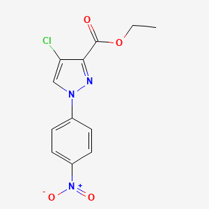 molecular formula C12H10ClN3O4 B12948589 Ethyl 4-chloro-1-(4-nitrophenyl)-1H-pyrazole-3-carboxylate 