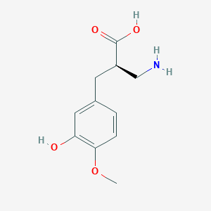 molecular formula C11H15NO4 B12948608 (R)-3-Amino-2-(3-hydroxy-4-methoxybenzyl)propanoic acid 