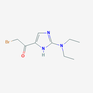 molecular formula C9H14BrN3O B12948636 2-Bromo-1-[2-(diethylamino)-1H-imidazol-5-yl]ethan-1-one CAS No. 88723-64-2