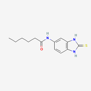 N-(2-Sulfanylidene-2,3-dihydro-1H-benzimidazol-5-yl)hexanamide