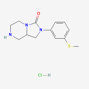 molecular formula C13H18ClN3OS B12948665 2-(3-methylsulfanylphenyl)-1,5,6,7,8,8a-hexahydroimidazo[1,5-a]pyrazin-3-one;hydrochloride 