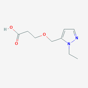 molecular formula C9H14N2O3 B12948749 3-((1-Ethyl-1H-pyrazol-5-yl)methoxy)propanoic acid 