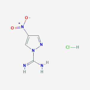 molecular formula C4H6ClN5O2 B12948756 4-Nitro-1H-pyrazole-1-carboximidamide hydrochloride 