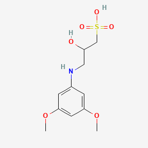 molecular formula C11H17NO6S B12948772 3-((3,5-Dimethoxyphenyl)amino)-2-hydroxypropane-1-sulfonic acid 