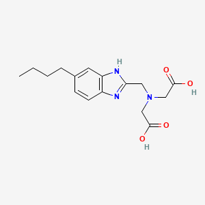 molecular formula C16H21N3O4 B12948779 2,2'-(((5-Butyl-1H-benzo[d]imidazol-2-yl)methyl)azanediyl)diacetic acid CAS No. 89218-93-9